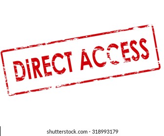 Rubber stamp with text direct access inside, vector illustration