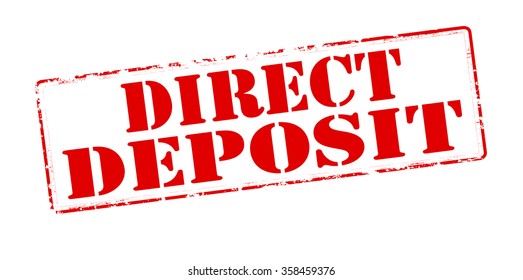 Rubber stamp with text direct deposit inside, vector illustration
