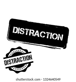 rubber stamp with the text distraction. distraction rubber stamp, label, badge, logo,seal. Designed for your web site design, logo, app, UI