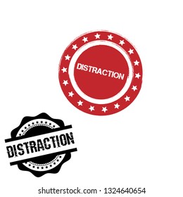 rubber stamp with the text distraction. distraction rubber stamp, label, badge, logo,seal. Designed for your web site design, logo, app, UI
