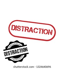 rubber stamp with the text distraction. distraction rubber stamp, label, badge, logo,seal. Designed for your web site design, logo, app, UI