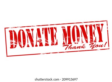 Rubber stamp with text donate money inside, vector illustration