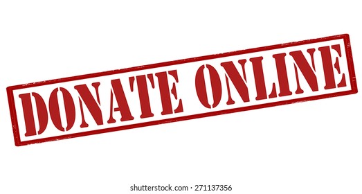Rubber stamp with text donate on line inside, vector illustration