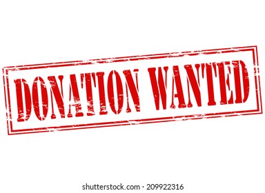 Rubber stamp with text donation wanted inside, vector illustration