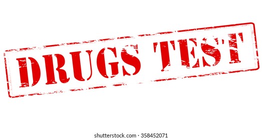 Rubber stamp with text drugs test inside, vector illustration