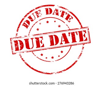 Rubber stamp with text due date inside, vector illustration