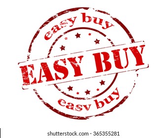 Rubber stamp with text easy buy inside, vector illustration