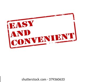 Rubber stamp with text easy and convenient inside, vector illustration