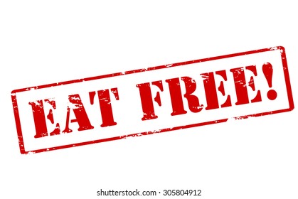 Rubber stamp with text eat free inside, vector illustration