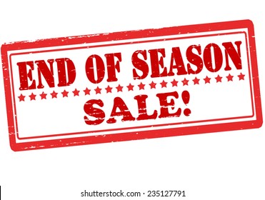 Rubber stamp with text end of season inside, vector illustration