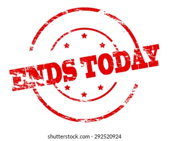 Rubber stamp with text ends today inside, vector illustration