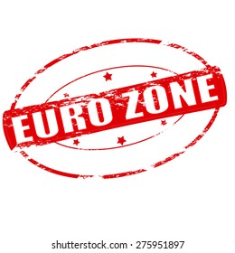 Rubber stamp with text Euro zone inside, vector illustration