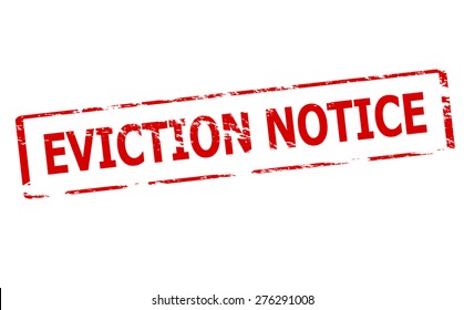 Rubber stamp with text eviction notice inside, vector illustration