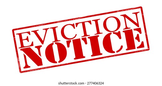 Rubber stamp with text eviction notice inside, vector illustration