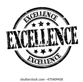 rubber stamp with text "excellence" on white, vector illustration