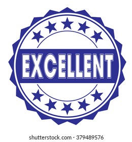  rubber stamp with text "excellent" on white, vector illustration