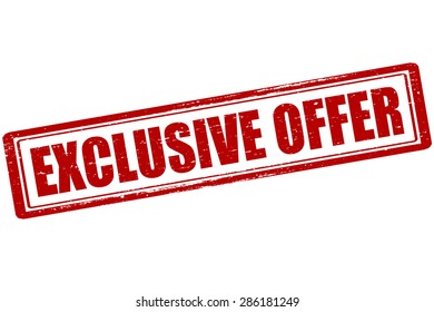Rubber stamp with text exclusive offer inside, vector illustration