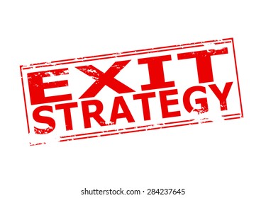 Rubber stamp with text exit strategy inside, vector illustration