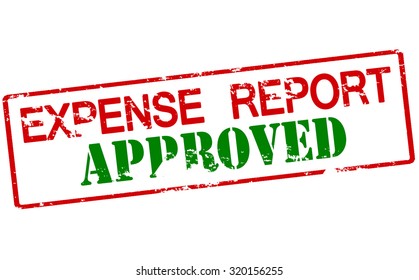 Rubber stamp with text expense report approved inside, vector illustration
