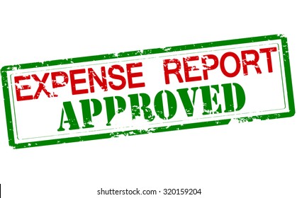 Rubber stamp with text expense report approved inside, vector illustration