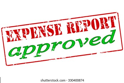 Rubber stamp with text expense report approved inside, vector illustration