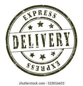rubber stamp with text "express delivery" on white, vector illustration