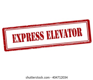 Rubber stamp with text express elevator inside, vector illustration