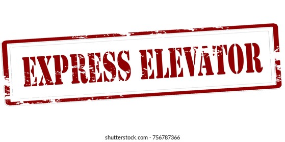 Rubber stamp with text express elevator inside, vector illustration