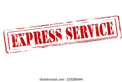 Rubber stamp with text express service inside, vector illustration