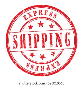 rubber stamp with text "express shipping" on white, vector illustration