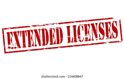 Rubber stamp with text extended licenses inside, vector illustration