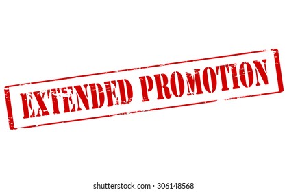 Rubber stamp with text extended promotion inside, vector illustration