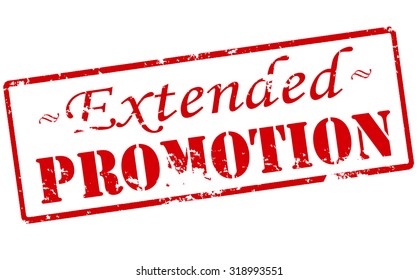 Rubber stamp with text extended promotion inside, vector illustration