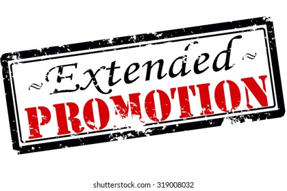 Rubber stamp with text extended promotion inside, vector illustration