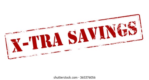 Rubber stamp with text extra savings inside, vector illustration