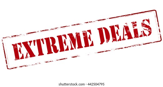 Rubber stamp with text extreme deals inside, vector illustration