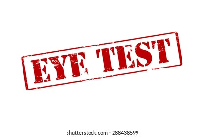 Rubber stamp with text eye test inside, vector illustration