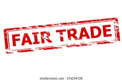 Rubber stamp with text fair trade inside, vector illustration