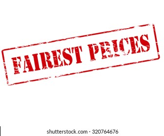 Rubber stamp with text fairest prices inside, vector illustration