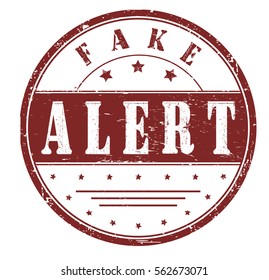 rubber stamp with text "fake alert" on white, vector illustration