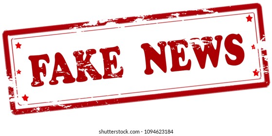 Rubber stamp with text fake news inside, vector illustration
