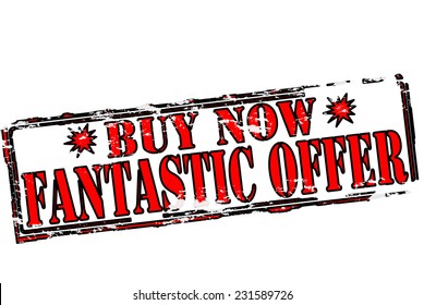 Rubber stamp with text fantastic offer inside, vector illustration