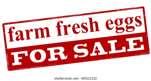 Rubber stamp with text farm fresh eggs for sale inside, vector illustration