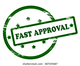 Rubber stamp with text fast approval inside, vector illustration