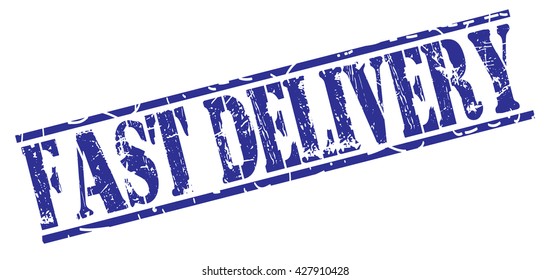 rubber stamp with text "fast delivery" on white, vector illustration