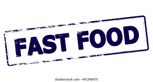 Rubber stamp with text fast food inside, vector illustration