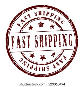 rubber stamp with text "fast shipping" on white, vector illustration