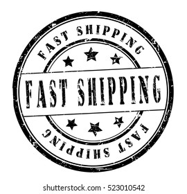 rubber stamp with text "fast shipping" on white, vector illustration