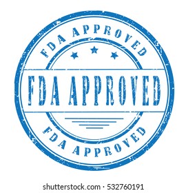 rubber stamp with text "fda approved" on white, vector illustration