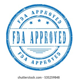 Rubber stamp with tex,t FDA APPROVED, on white, vector illustration